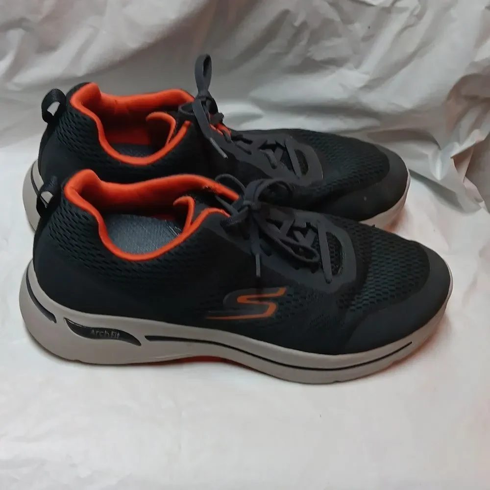 Skechers Men's Arch Fit Grey and Orange Shoes Size 12